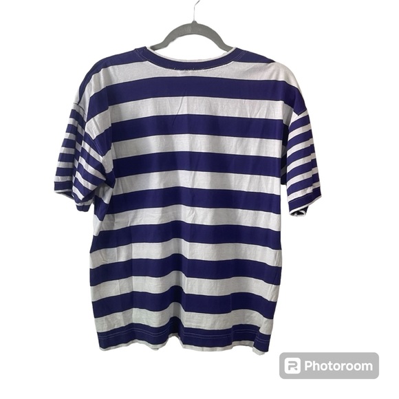 Vintage Nordstrom Point Of View Striped Purple And White T Shirt Size L - Picture 5 of 5